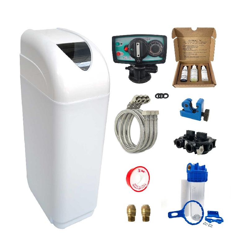 Adoucisseur eau 14l fleck 5600 mv mécanique volumétrique complet avec accessoires fabriqué en france_0