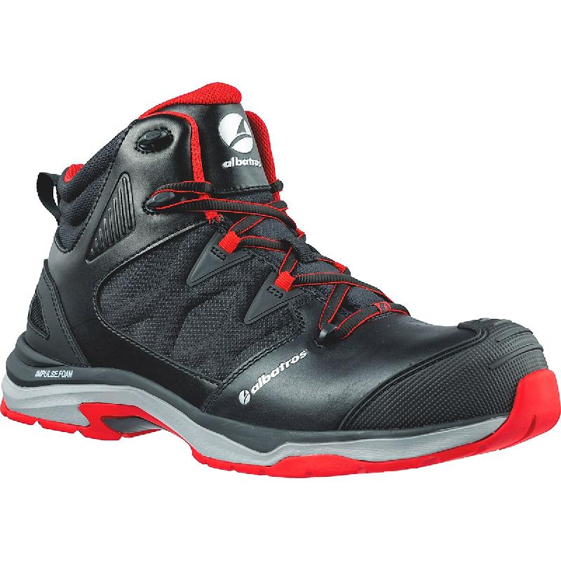 Albatros ULTRATRAIL BLACK MID S3 ESD HRO SRC - Chaussures de sécurité - noir/rouge 42 - 42 multicolore multi-matériau 4051428072977_0