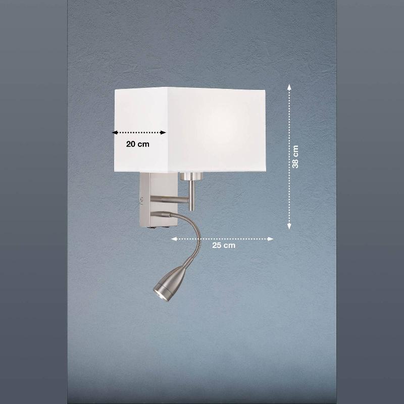 FISCHER & HONSEL APPLIQUE DREAM À LISEUSE LED, BLANC/NICKEL