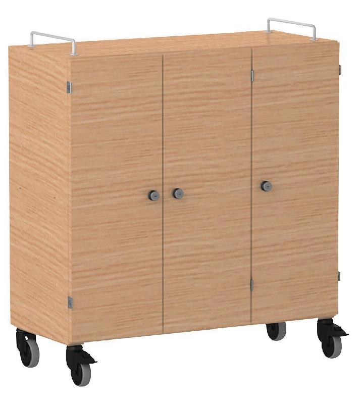 ARMOIRE BASSE SHIFT+ LANDSCAPE MÉLA. 9 CASES - 3 PORTES - CHÊNE - ARCTIQUE - MANUTAN COLLECTIVITÉS