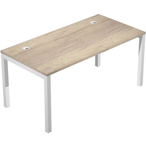 BUREAU PIED MÉTAL TRENDY 25MM - 160CM CHÊNE CANADIEN BLANC - ARTARREDI