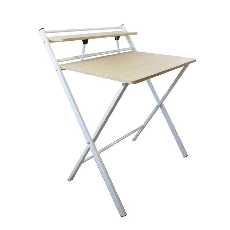 BUREAU TELETRAVAIL PLIANT UNILUX HOMY 75 X 60 X 90 CM - HETRE / BLANC
