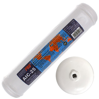 CARTOUCHE EN LIGNE CHARBON 12 X 2.1/2 AVEC RACCORDS 1/4