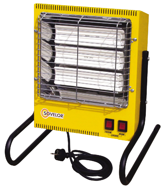 Chauffage portable rayonnant électrique céramique Sovelor TS3-J - 230V, 2400W, 3 réglages de puissance, IP20_0