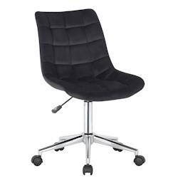CLP Chaise de bureau pivotant Medford en Velours avec Hauteur ajustable et Roulettes Noir - noir textile 318098_0