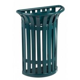 Corbeille Tulipe murale demi-ronde 35 litres - acier poudré polyester - fixation murale 3 points_0