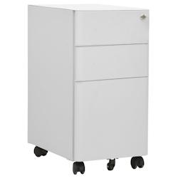 Décoshop26 - Caissons à tiroirs meuble de bureau sur roulettes avec 3 tiroirs 30 x 45 x 59 cm acier gris DEC024575 - gris 3000254779933_0