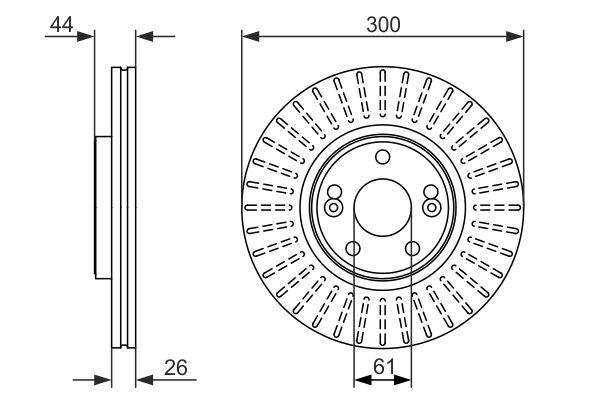 Disque de frein Bosch 0986479668 - ventilé - côté avant - boîte de 1 disque (2 pièces nécessaires)_0