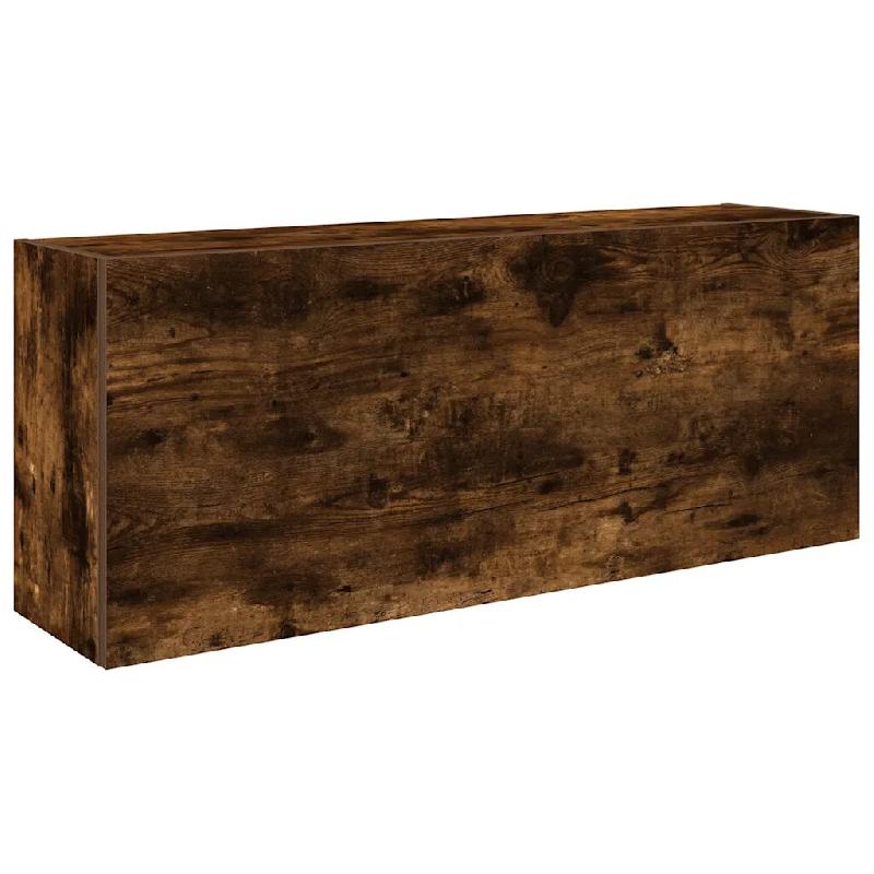 Helloshop26 - Armoire murale de bain pratique minimaliste salle de bain 100 x 25 x 40 cm en bois d'ingénierie chêne fumé 02_0051297 - Bois massif 3_0