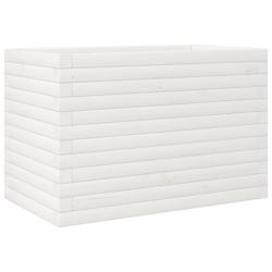 Helloshop26 - Jardinière bac lit surélevé plantes fleurs terrasse jardin 70 x 40 x 45,5 cm bois de pin massif blanc 02_0037779 - 3000214281780_0