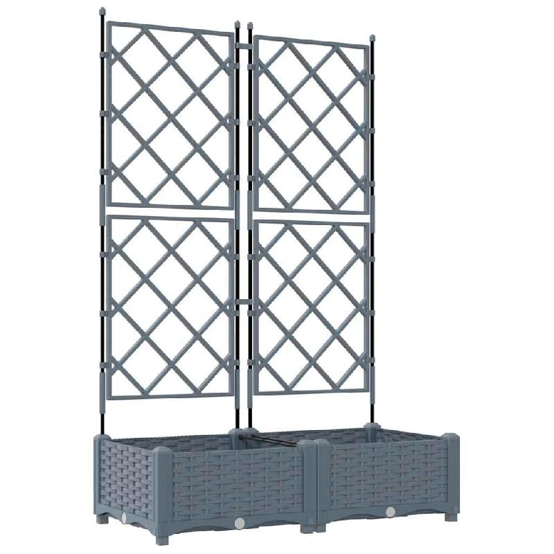 Helloshop26 - Lot de 2 cache-pots de jardin design moderne 80 x 40 x 125,5 cm durable en acier gris clair 02_0058581 - gris acier 3000240669026_0