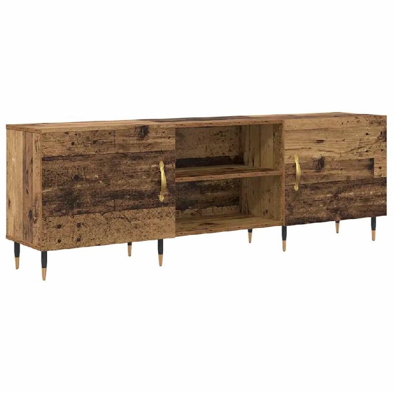 Helloshop26 - Meuble TV rectangulaire moderne rangement efficace 150 x 30 x 50 cm en bois ancien 02_0052509 - Bois massif 3000237453546_0