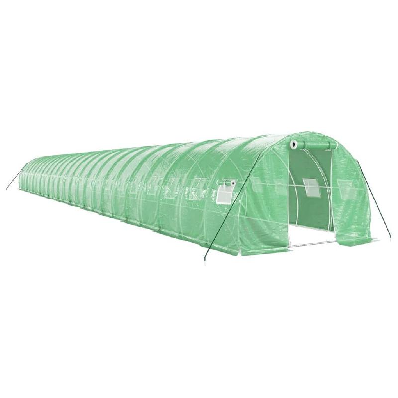Helloshop26 - Serre tente abri plante fleur légumes avec cadre en acier 72 m² 24 x 3 x 2 m vert 02_0044628 - vert acier 3000220275711_0