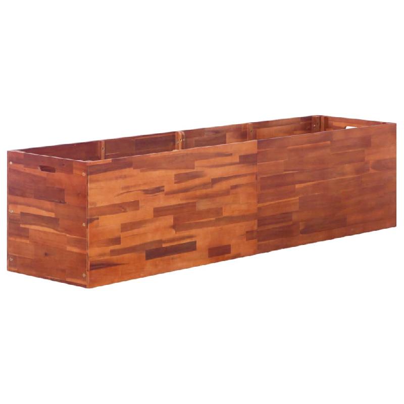 Jardinière lit surélevé en bois d'acacia - 200 x 50 x 50 cm - Résistante aux intempéries_0