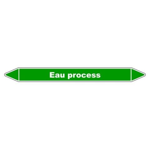 LOT DE 3 - MARQUEUR DE TUYAUTERIE - EAU PROCESS - NFX 08-105 - VINYLE LAMINÉ 355 X 37 MM