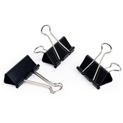 LOT DE 40 - PINCE DOUBLE CLIP, (L)19 MM, ÉCARTEMENT 7 MM, NOIR