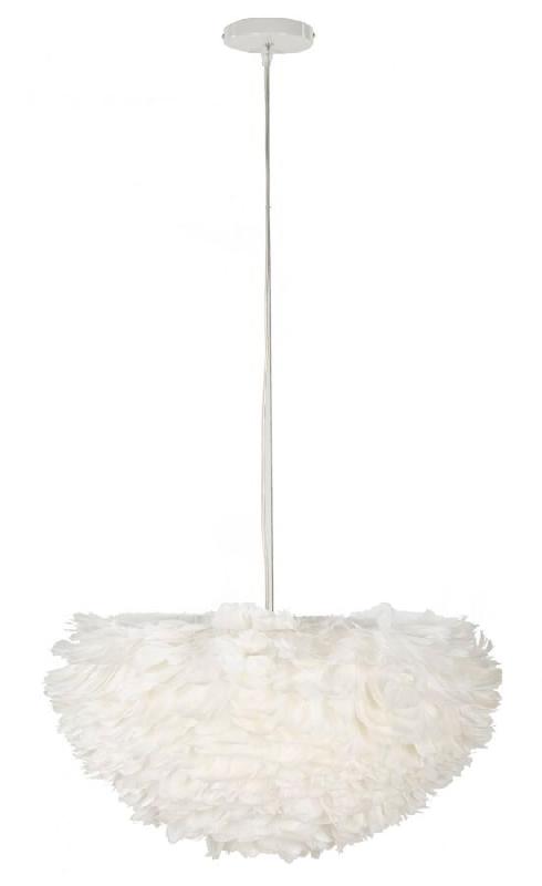Mauro Ferretti Lustre À Plumes Ø 60 X 30 Cm - Suspension Glamour Ornée De Plumes Synthétiques - Douille E27, 40 W, 220 V, Design Éthéré Et Mode_0