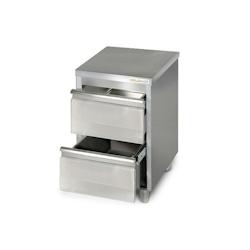 Meuble bas inox 500 x 700 mm avec 2 tiroirs PREMIUM / GOLDINOX - gris inox MT257_0
