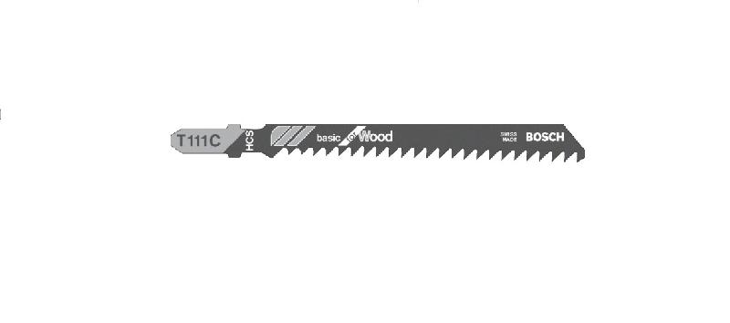 PACK DE 5 LAMES DE SCIE SAUTEUSE BOIS T 111 C HCS - BOSCH - 2608630033