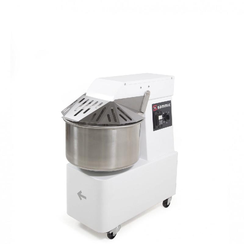Pétrin à spiral professionnel AM-20 avec cuve fixe de 22 litres, capacité 10 kg de farine, tension 400V, triphasé | Sammic - inox 5501221_0