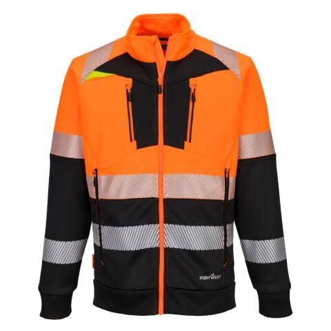 PORTWEST DX490 SWEAT-SHIRT ZIPPÉ DX4 HV CLASSE 1 ORANGE/NOIR - TAILLE M