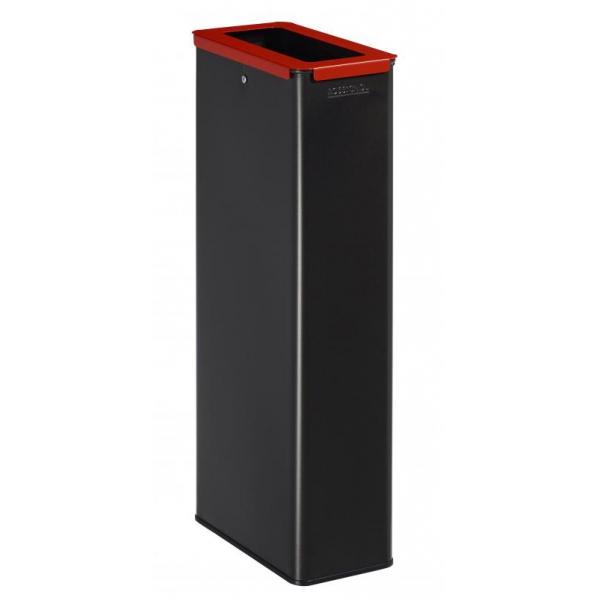 Poubelle de tri sélectif 20 litres - Calitri - Couvercle rouge signalisation - Marque Rossignol_0