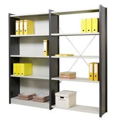 Rayonnage tôlé modulable peint - hauteur 2m x largeur 1m - finition galvanisée et montage sans vis ni boulon_0