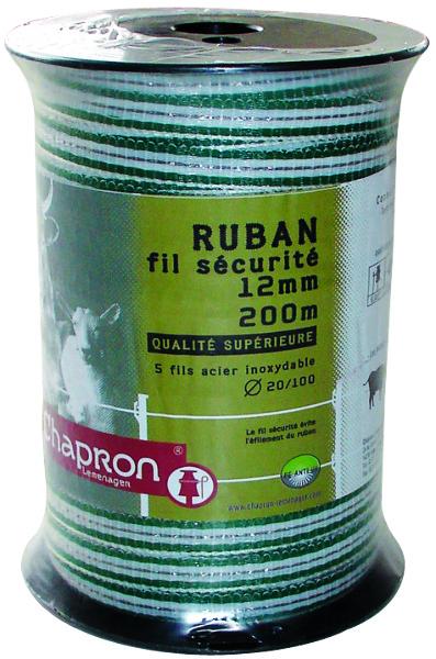 RUBAN 12MM FIL SECURITE 5 FILS INOX 200M