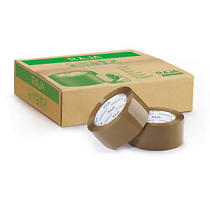 RUBAN ADHÉSIF POLYPROPYLÈNE SILENCIEUX HAVANE RAJA STANDARD, 28 MICRONS 48 MM X 66 M