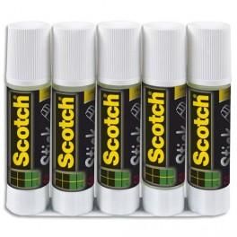 SCOTCH LOT DE 5 BATONS DE COLLE ÉCONOMIQUE DE 8 GRAMMES