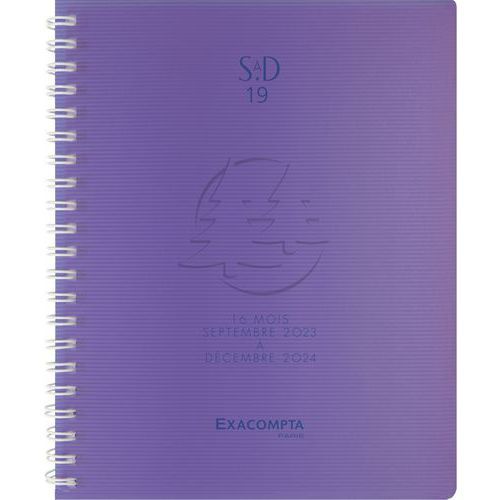 SEMAINIER BUREAU SAD 19 W LINICOLOR VIOLET 18 X 14 CM - EXACOMPTA