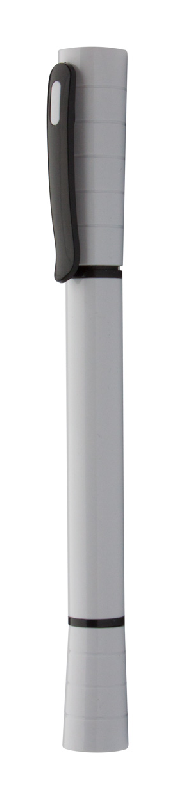 Stylo lampe de poche LED en plastique - livré avec 3 piles bouton LR41 - encre bleue_0