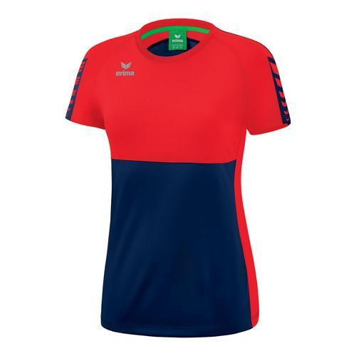 T-SHIRT FEMME - ERIMA - SIX WINGS NAVY/ROUGE