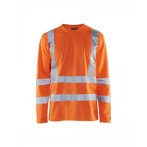 T-SHIRT HAUTE VISIBILITÉ À MANCHES LONGUES ANTI-UV 3381 - ORANGE FLUO - M BLAKLADER