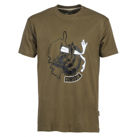 T-Shirt Wild Boar Corsica - Percussion 15211 - 100% coton avec broderie sanglier_0