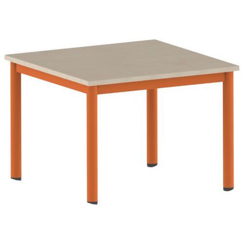 TABLE CARÉLIE 80 X 80 CM MOBILE T3 STRAT ÉRABLE PAPAYE 2011 - MOBIDECOR