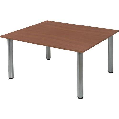 TABLE CONSEIL RECT. 140X120 MERISIER 4 PIEDS 9006 GRIS ALU