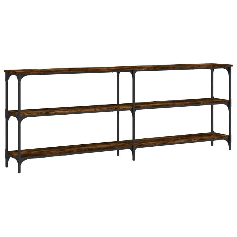 Table console chêne fumé 200x29x75 cm bois d'ingénierie Modèle Atlas Work - 834112_0