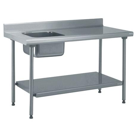 TABLE INOX DU CHEF ADOSSÉE LONGUEUR 1200