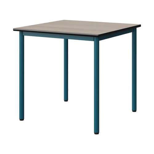 TABLE MALIBU 80X80 T6 4P STRA ANTIB ACACIA/NOIR BLEU 5025 - MANUTAN EXPERT