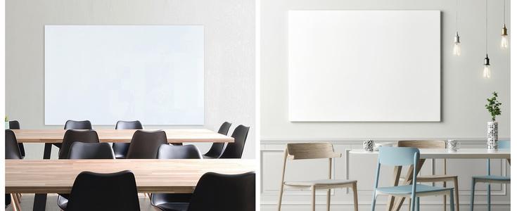 TABLEAU EN VERRE DESIGN, 1.000 X 650 MM, BLANC PUR