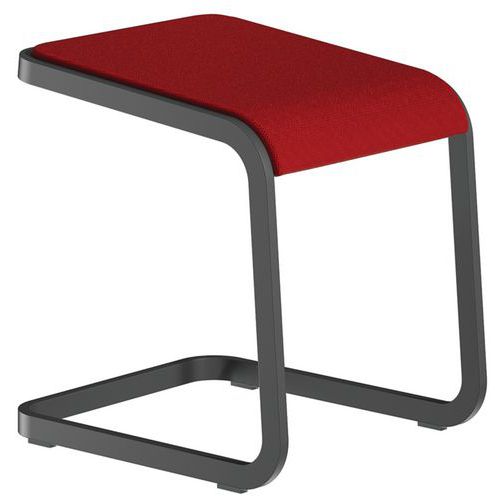 TABOURET BAS C-STOOL - ANTHRACITE ET ROUGE - QUADRIFOGLIO