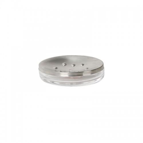 TRANSPARENT PLASTIC AND S/S SOAP HOLDER SPIRELLA