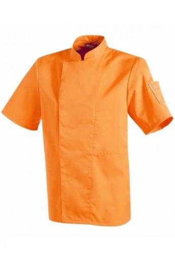 Veste de cuisine NERO orange melon - manches courtes - ROBUR_0