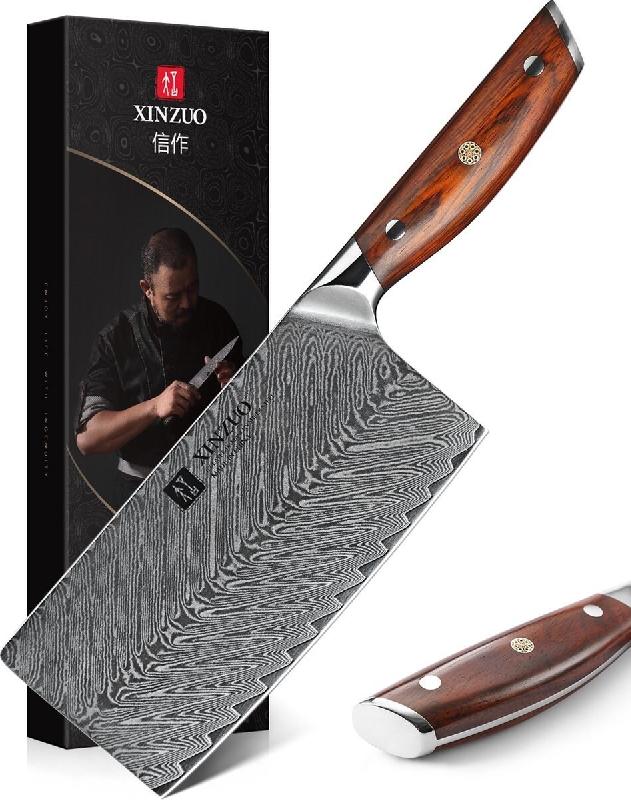 XinZuo - Couperet Damas (couteau de chef chinois) - Série B27 Yi - multicolore multi-matériau B27-DC_0