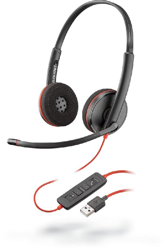 Poly Blackwire C3220 - Casque arceau binaural avec réduction de bruit et connectivité USB (209745-201) - Noir_0