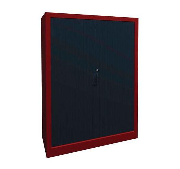 ARMOIRE À RIDEAUX LARGEUR 100 HAUTEUR 135 CM ROUGE-ANTHRACITE - MANUTAN COLLECTIVITÉS