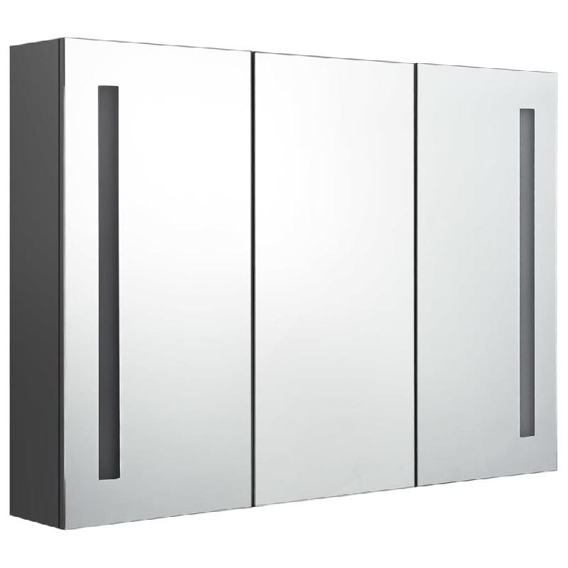 ARMOIRE DE SALLE DE BAIN À MIROIR LED 89 X 14 X 62 CM GRIS 02_0006575_0