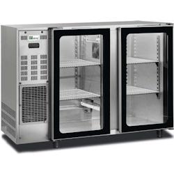 Arrière Bar Réfrigéré Inox avec Groupe Logé   2 Portes Vitrées   AFI Collin Lucy - blanc inox 0641094345013_0