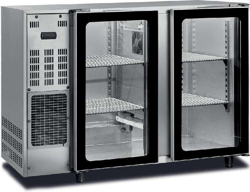 Arrière-bar réfrigéré inox 2 portes vitrées battantes température +... - PFGB125PVI_0